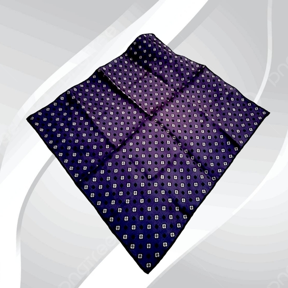 .🌲10/$20. Purple Silk Scarf, Hankershift, Bandana with White and Green Accents - Picture 3 of 4
